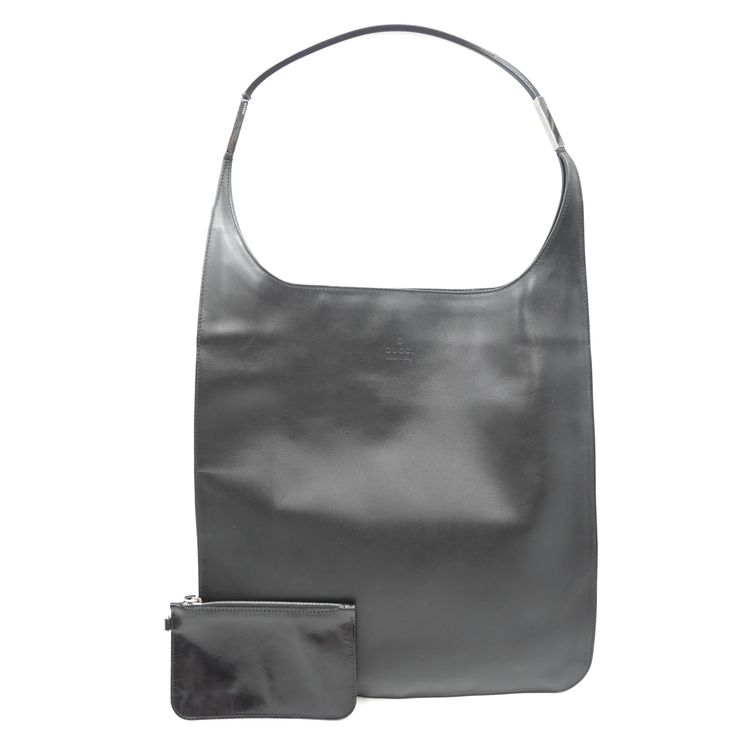 GUCCI（グッチ）ワンショルダーバッグ レザー ブラック シルバー金具 ポーチ付き レディース 001.3101【中古】