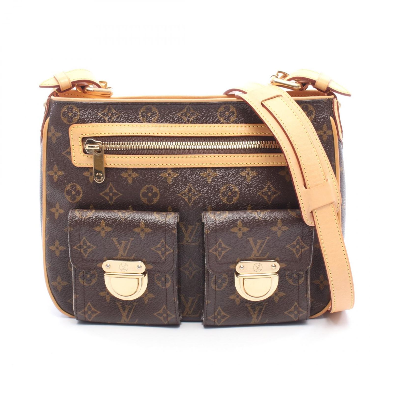 ルイ・ヴィトン LOUIS VUITTON ショルダーバッグ ハドソンGM モノグラム M40045 PVCコーティングキャンバス レザー ハドソンGM レディース Used A