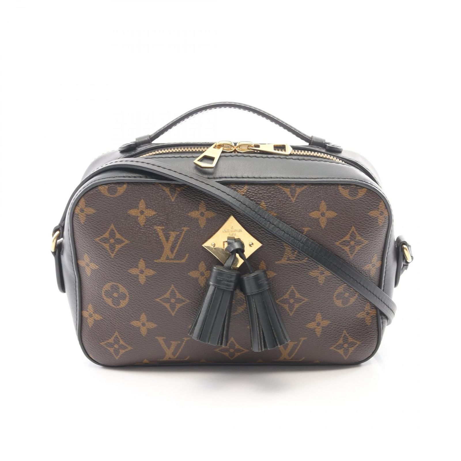ルイ・ヴィトン LOUIS VUITTON ショルダーバッグ サントンジュ モノグラム ノワール 2WAY M43555 ノワール PVCコーティングキャンバス レザー サントンジュ レディース