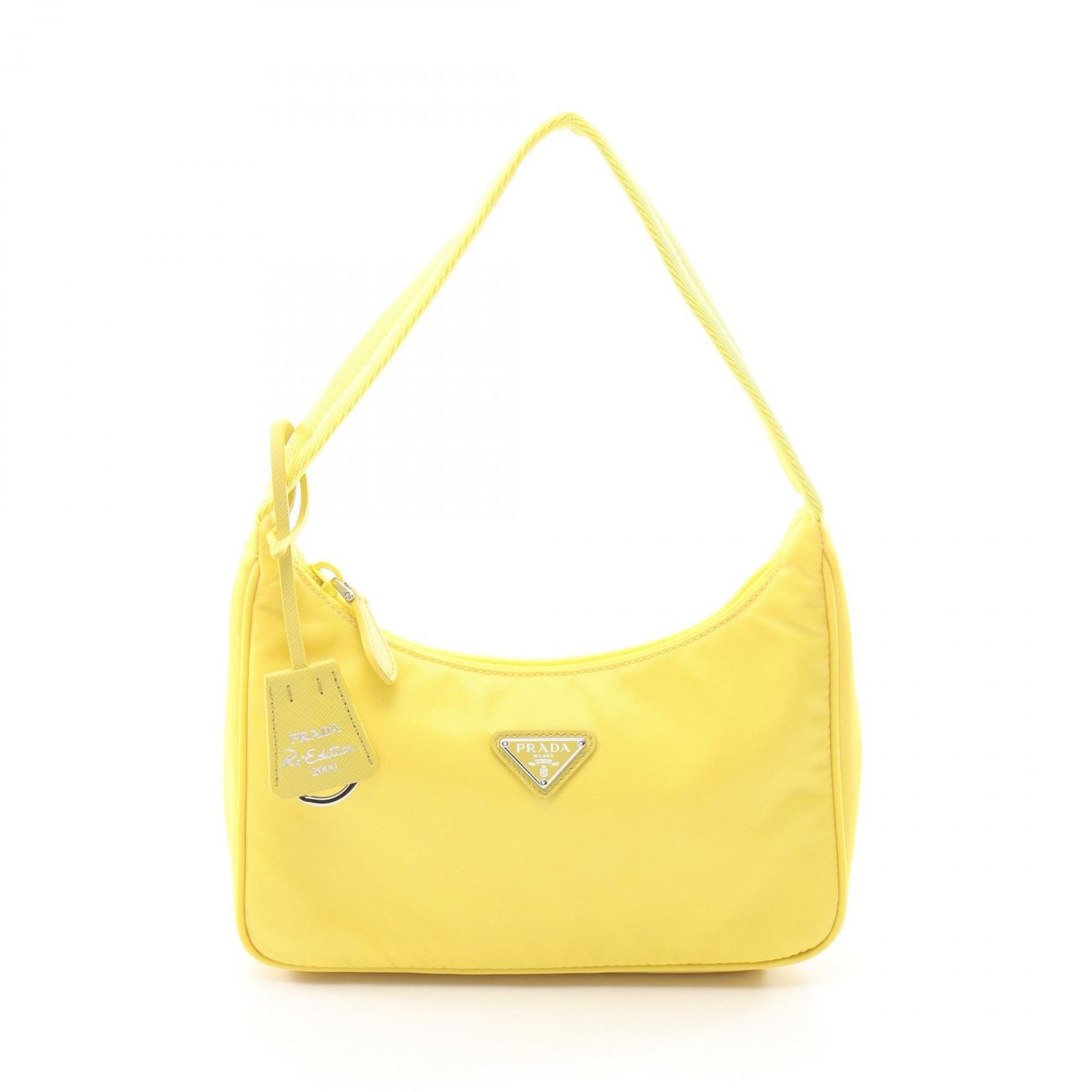 プラダ PRADA ハンドバッグ Re-Edition 2000 Re-Nylon 1NE515 イエロー ナイロン サフィアーノレザー Re-Edition 2000 ミニバッグ レディース Used A 92,840円