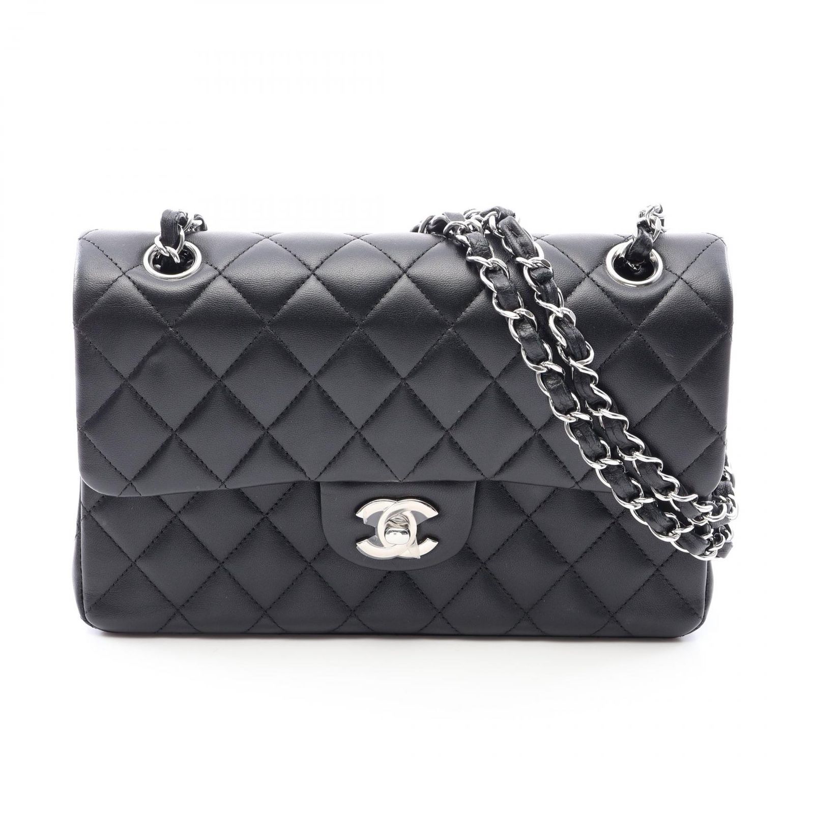 シャネル CHANEL ショルダーバッグ マトラッセ Wフラップ A01113 ブラック ラムスキン（羊革） マトラッセ ダブルフラップ チェーンショルダー レディース Used A 548,320円