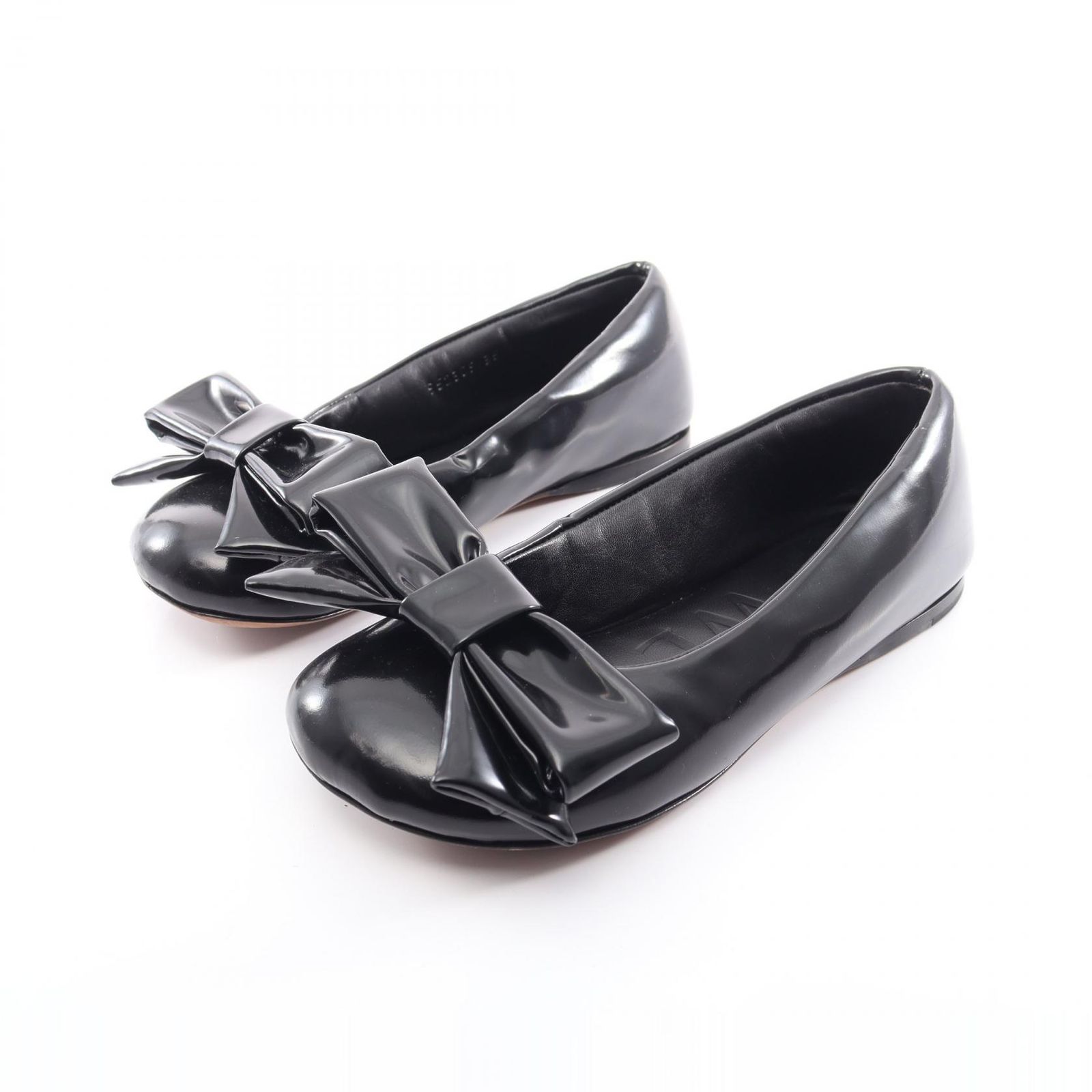 ロエベ LOEWE パファー バレリーナ リボン レザー バレエシューズ レディース Used B