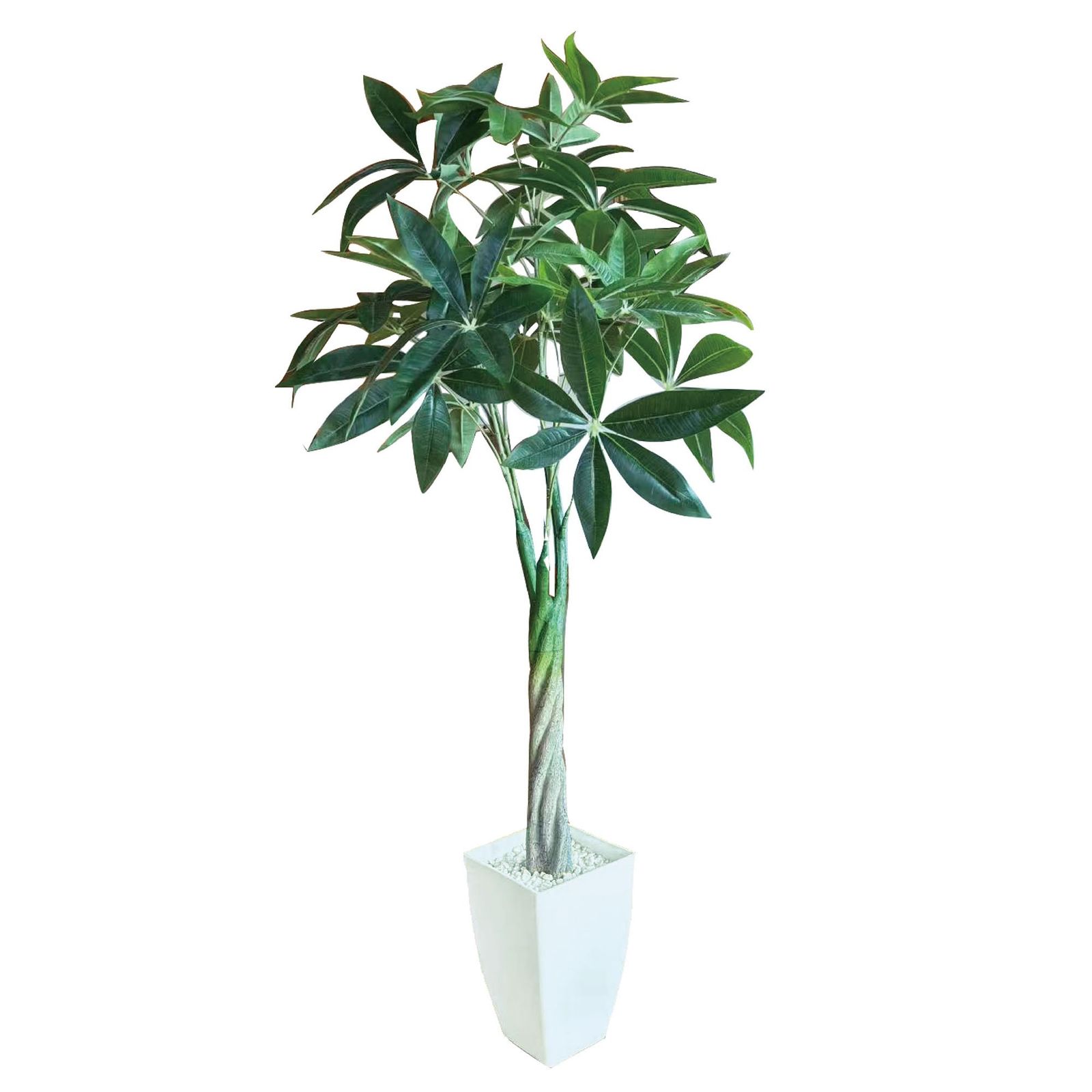FIRSTSTARJAPAN 観葉植物 フェイク 人工観葉植物 110cm 造花 オシャレ インテリア 開店祝い 新築祝い 引越し 引っ越し 空気清浄 【パキラ 多幸の木】屋内 オフィス 鉢植え 植木 手入れ不要ｍａ