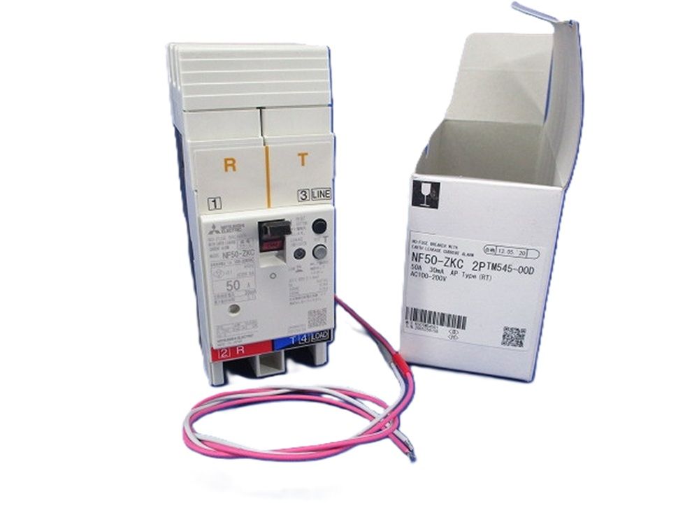 ノーヒューズ漏電アラームブレーカ 2P50A30mA AC100-200V NF50-ZKC2P50A30mA