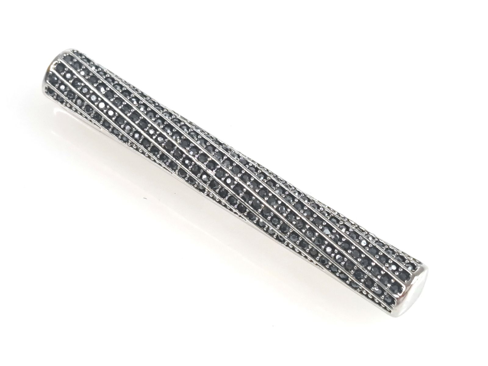 スワロフスキー　SWAROVSKI　クリスタル　ネクタイピン　ブラック×シルバーカラー　送料無料