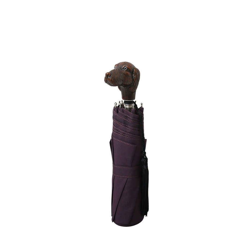 ギ ドゥ ジャン Guy de Jean 折りたたみ傘 Animal Handle Folding Umbrella Lévrier Greyhound 晴雨兼用 UVカット フランス製 パープル ユニセックス 人気 ブランド おしゃれ プレゼント 送料無料
