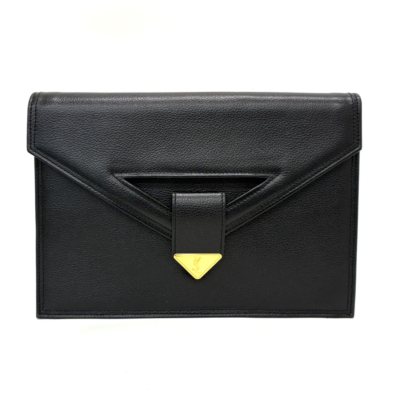 ◆YSL◆イヴサンローラン クラッチバッグゴールド ブラック ヴィンテージ ◆◆