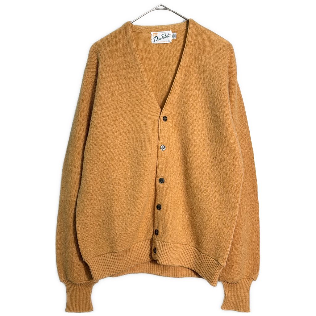 80年代 Dino Ponti モヘアニットカーディガン ライトブラウン(メンズ L)中古 古着 Y7335