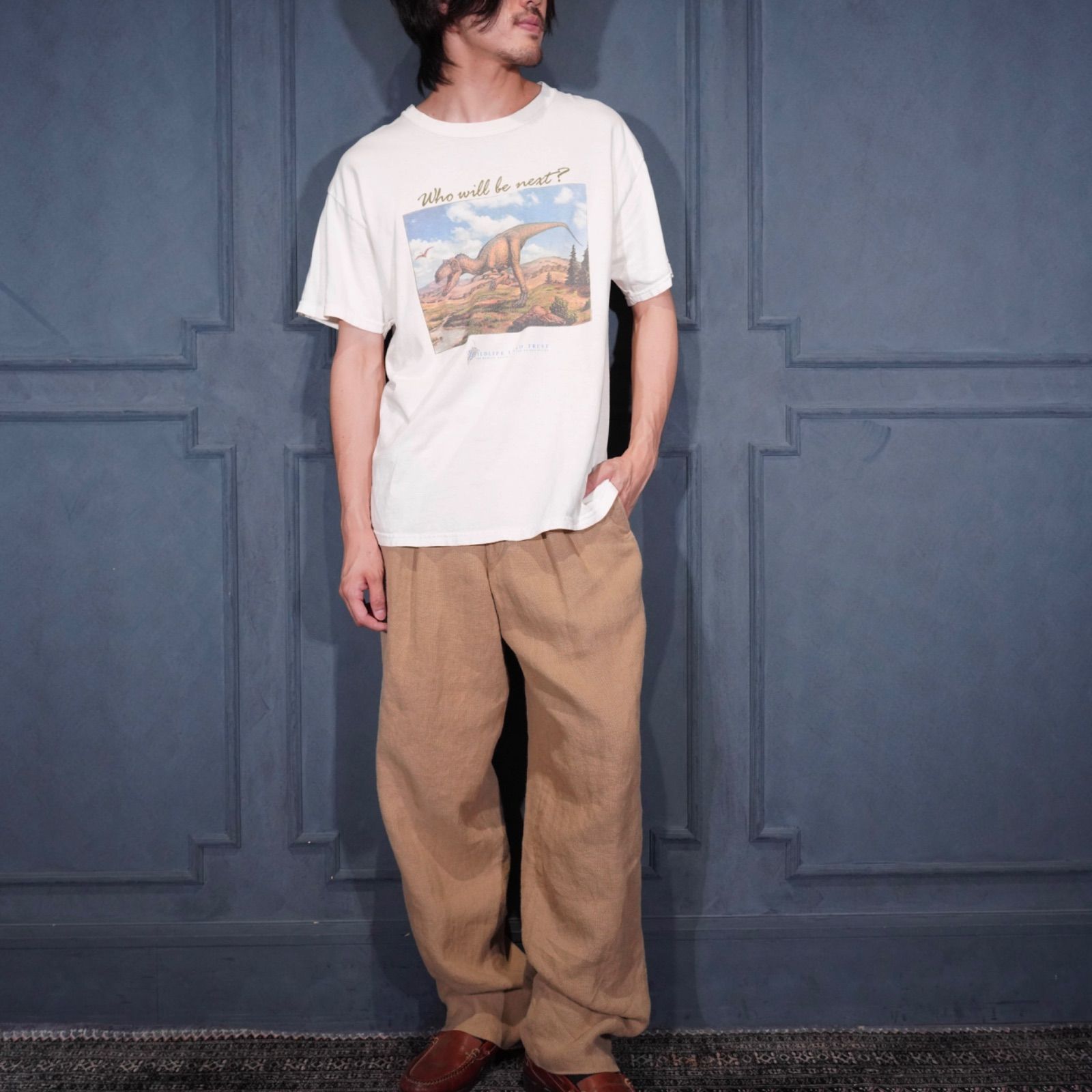 Papas TUCK WOVEN DESIGN LINEN SLACKS PANTS/パパスタック織デザインリネンスラックスパンツ