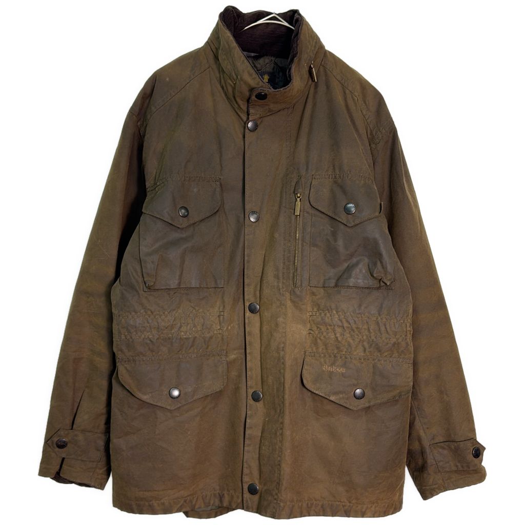 イングランド製 Barbour バブアー SAPPER JACKET オイルドジャケット オリーブ(メンズ MEDIUM)中古 古着 Y7387