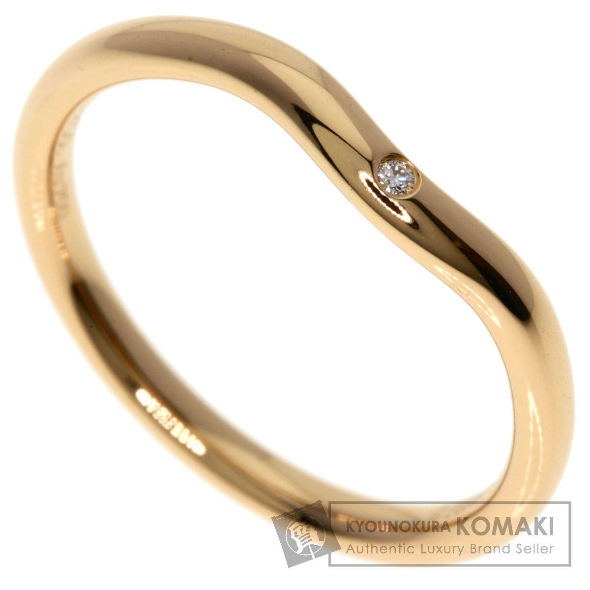TIFFANY&Co. ティファニー カーブドバンド 1P ダイヤモンド リング・指輪 K18PG レディース [中古]
