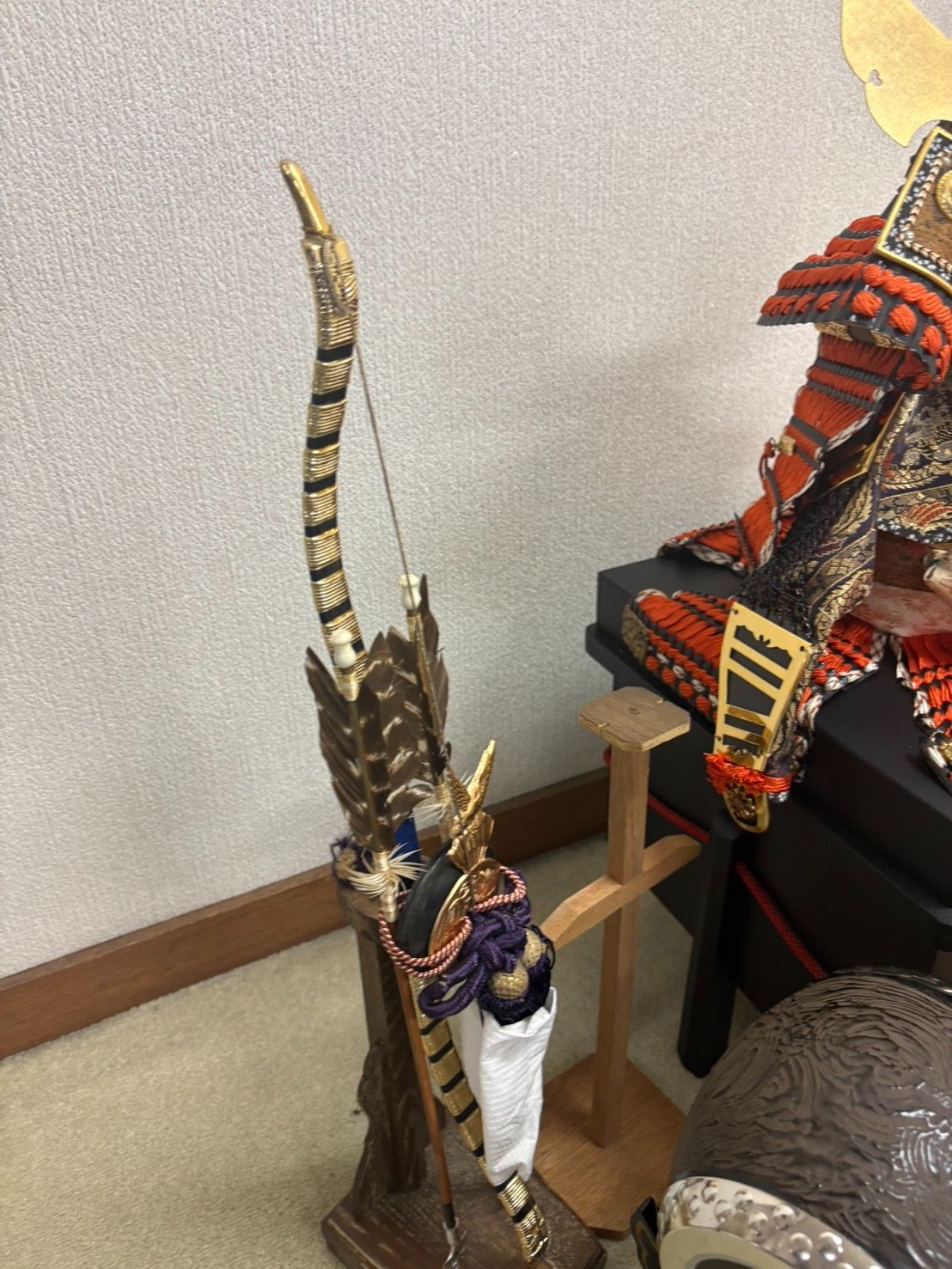 五月人形 大鎧飾り 鎧兜 端午の節句 弓矢 太刀 陣太鼓 扇 飾り