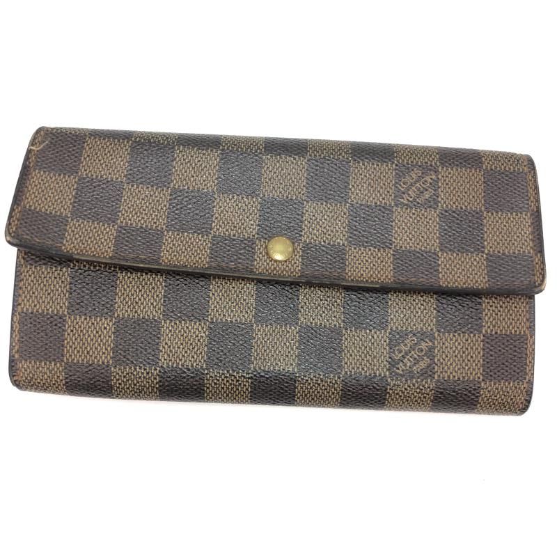 【中古】LOUIS VUITTON ダミエ・エベヌ ポルトフォイユ・サラ N61724 ルイヴィトン[66]
