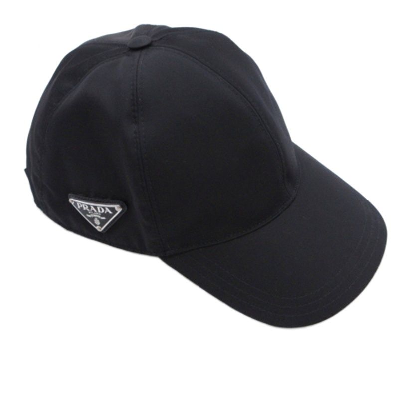 プラダ PRADA 三角ロゴ ロゴプレート Re-Nylon ベースボールキャップ ブラック L 1HC274 2B15