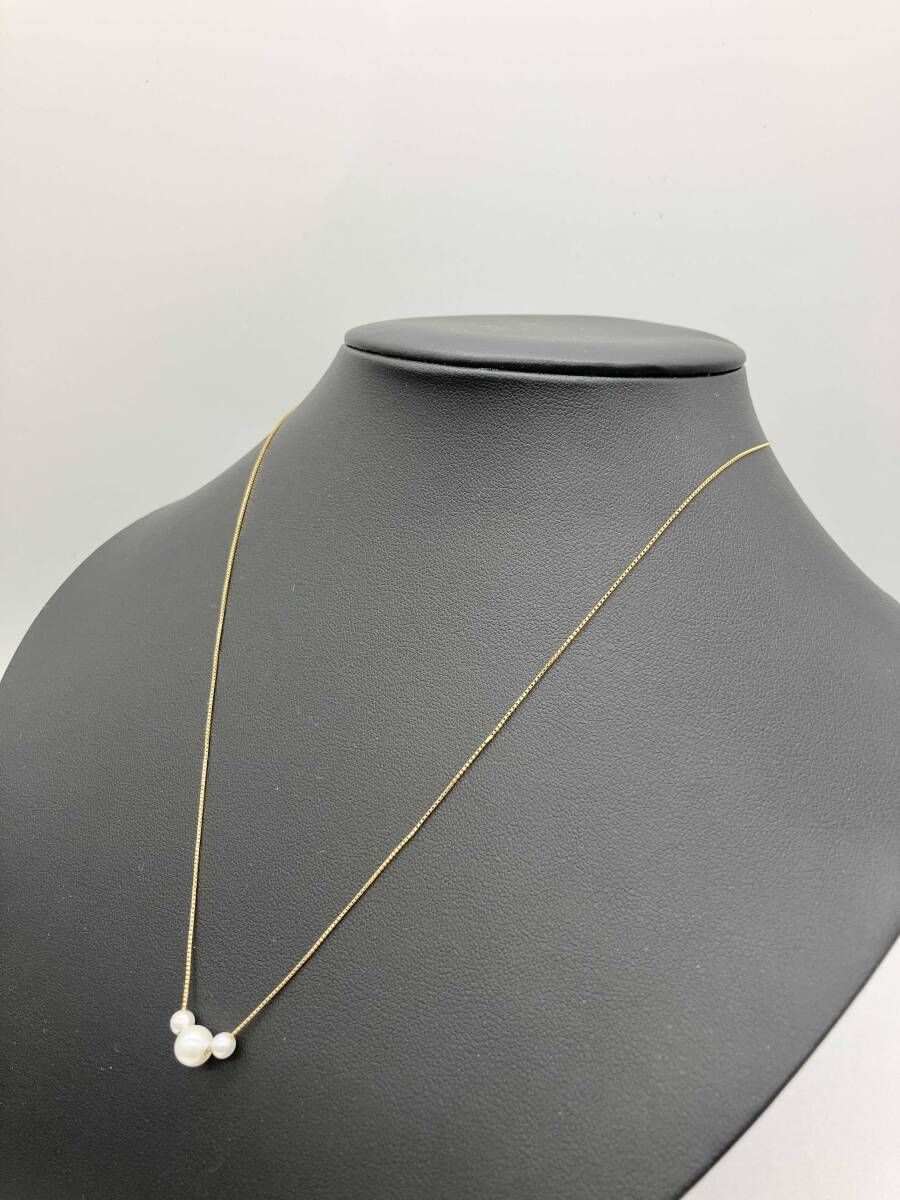 【大人気】 K18 ゴールド チェーンネックレス 真珠 パール 約48cm 総重量約1.5g 金
