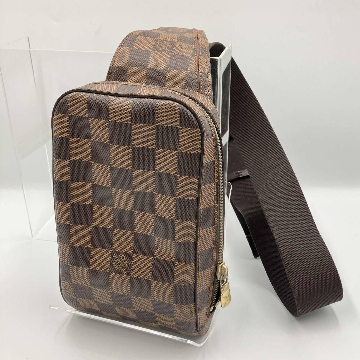 【美品】LOUIS VUITTON ルイヴィトン ダミエ ジェロニモス ボディバッグ 斜め掛け ショルダーバッグ N51994 ブラウン