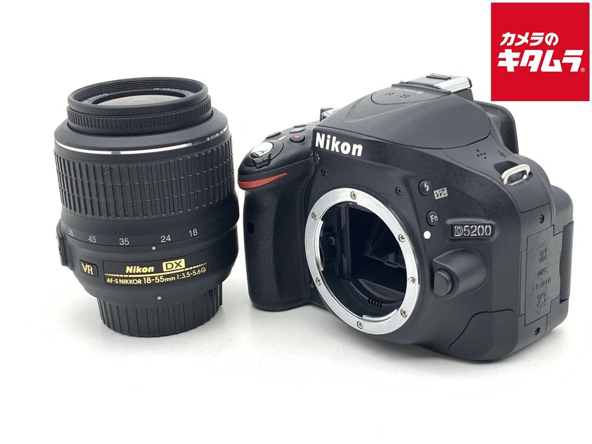 【中古】 【良品】 ニコン D5200 18-55 VR レンズキット ブラック 24,871円