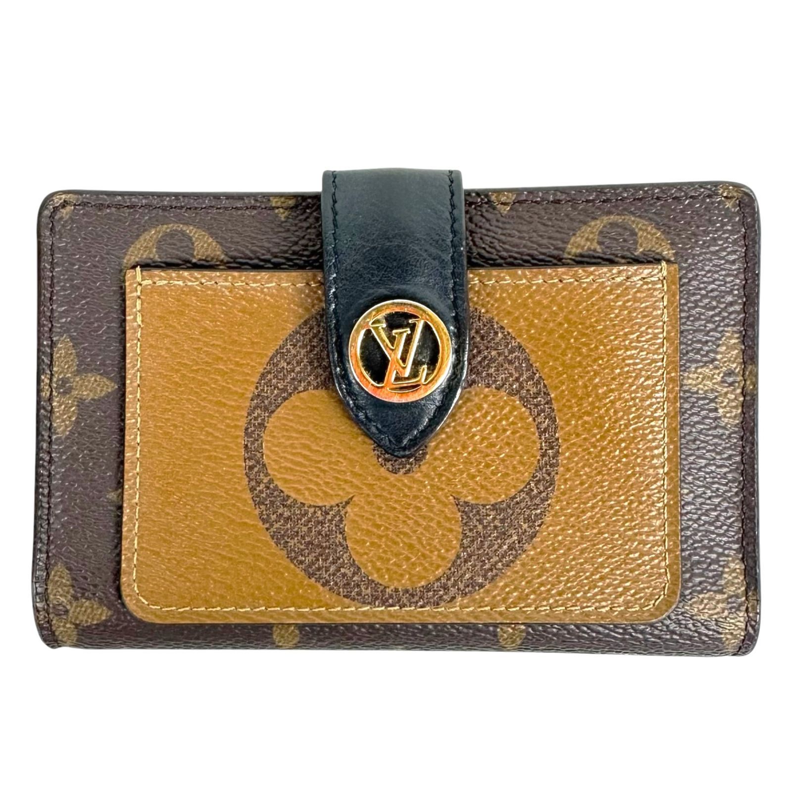 【Louis Vuitton】 ルイ・ヴィトン ポルトフォイユ ジュリエット M69432 モノグラム ジャイアントリバースキャンバス ブラウン系 ゴールド金具 コンパクトウォレット コンパクト財布 財布 レディース 【中古】 USED-B 【9304】