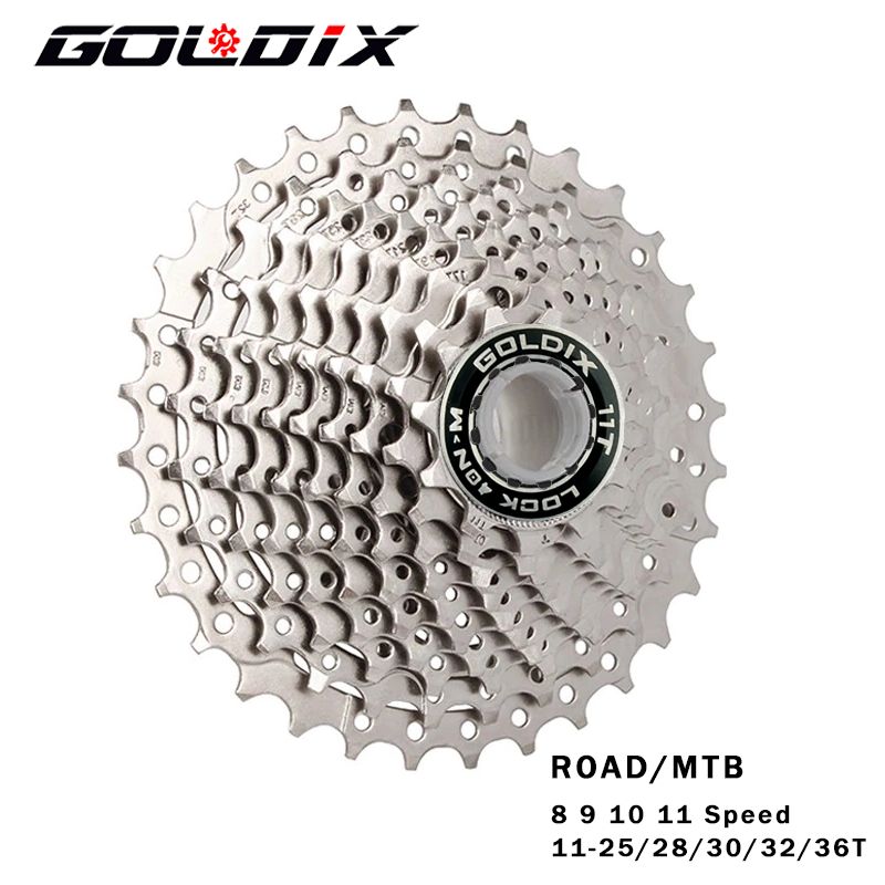 GOLDIX ロードバイク用 8/9/10/11スピード カセットフリーホイール 11-36T
