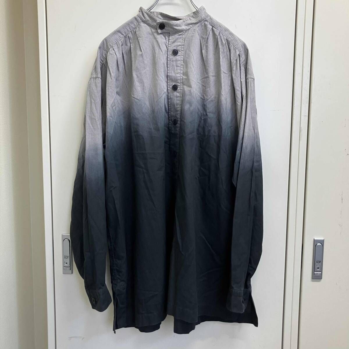 02AW ISSEY MIYAKE スタンドカラーグラデーションチェックシャツ ME23FJ0514 サイズ4 グラデーション イッセイミヤケ 15,783円