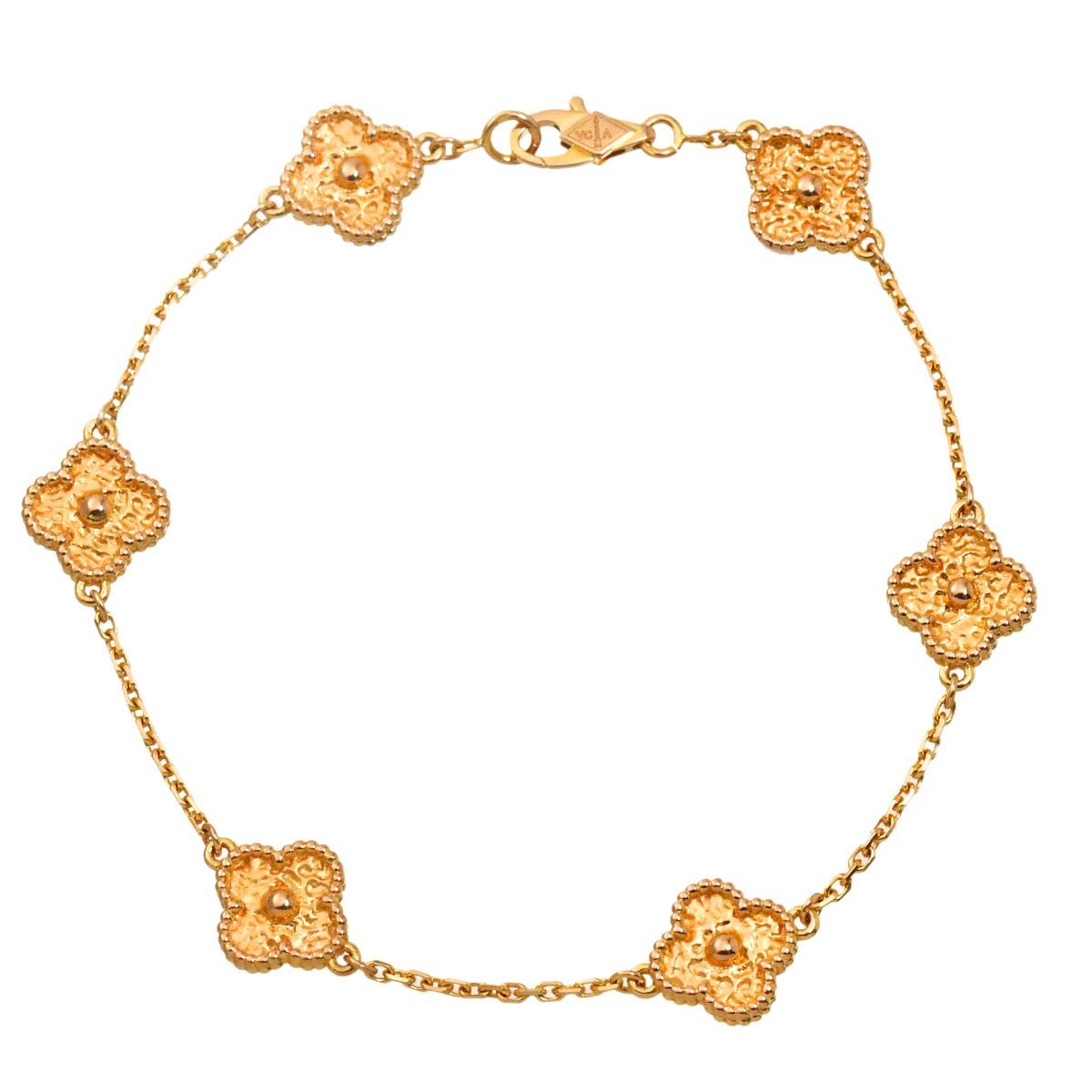 ヴァンクリーフ & アーペル VCA スウィート アルハンブラ 6P ブレスレット 17cm K18 PG 750 Bracelet 90325877