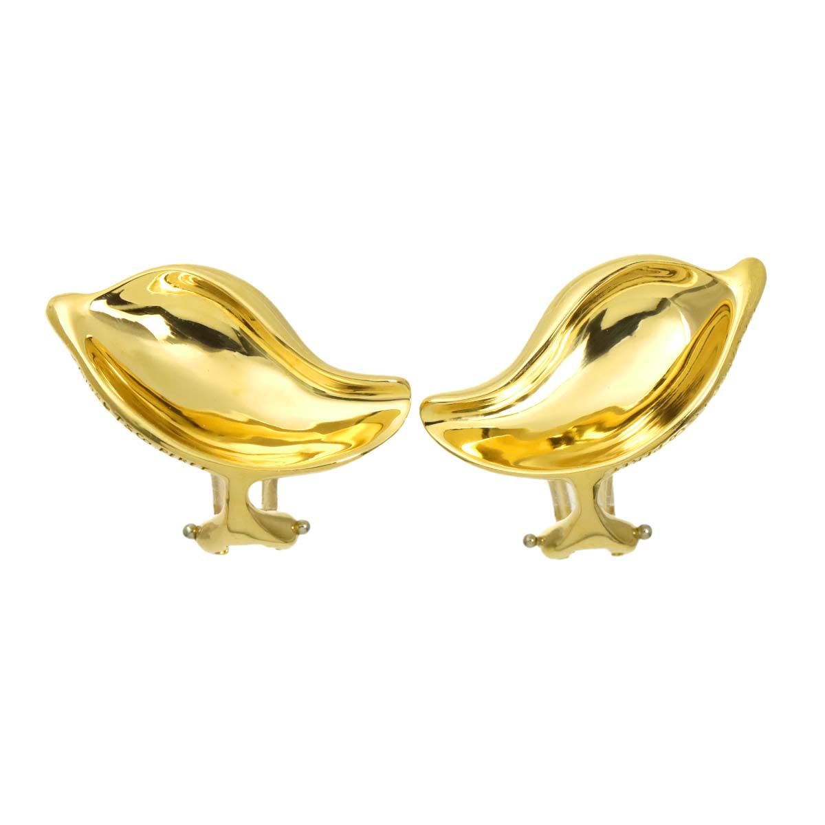 ティファニー TIFFANY&Co. リーフ イヤリング K18 YG イエローゴールド 750 Earrings Clip-on 90328577 122,000円
