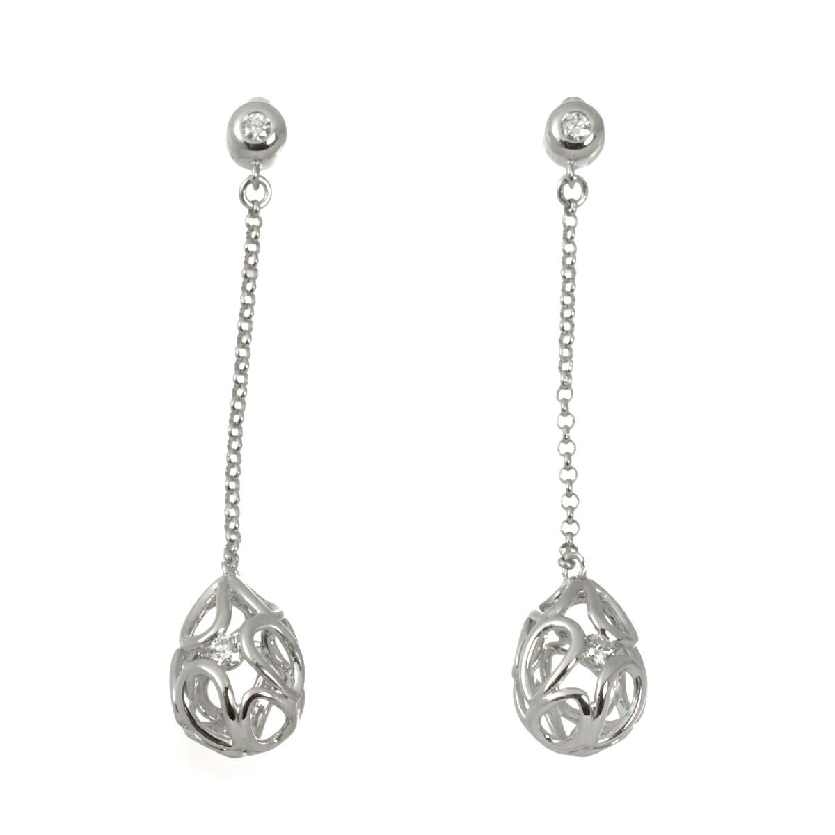 タサキ TASAKI ダイヤ 0.03ct/0.03ct ピアス K18 WG ホワイトゴールド 750 田崎真珠 Earring Pierced 90330418