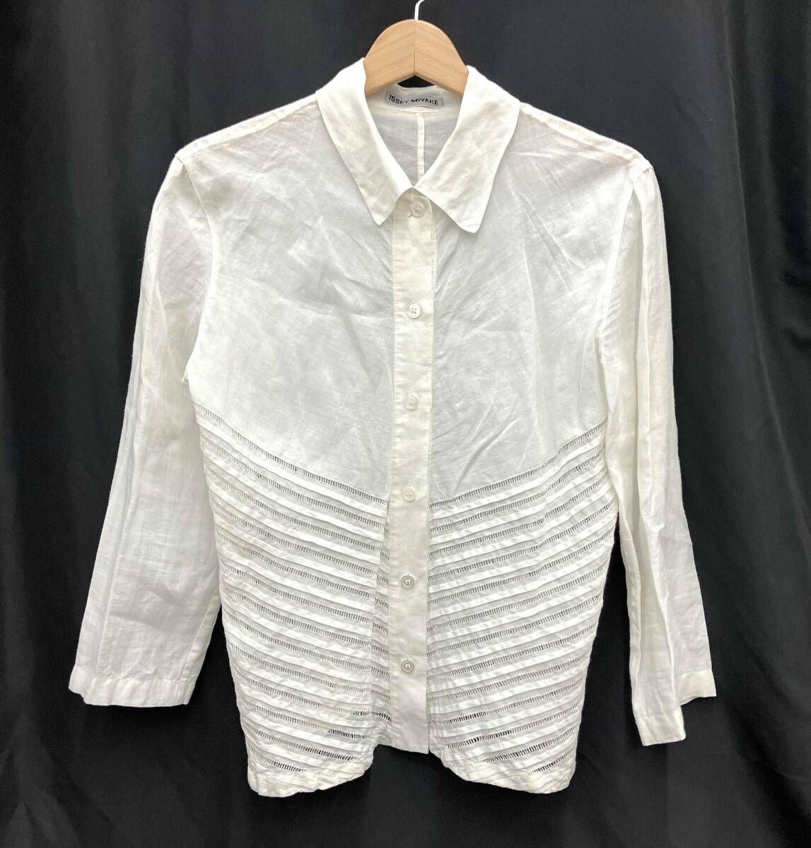 ISSEY MIYAKE イッセイミヤケ 七分ブラウスシャツ im81-fj010 ホワイト 9,368円
