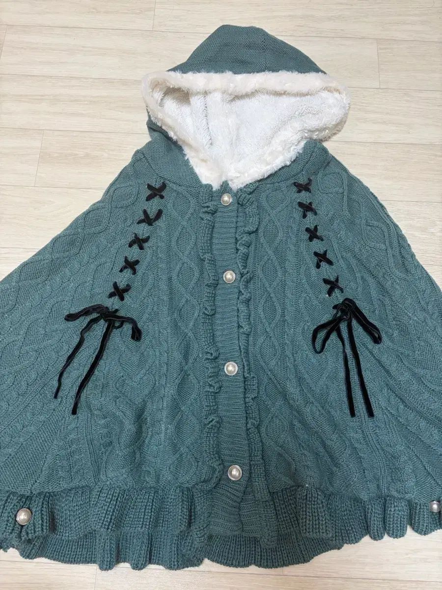 アクシーズファム ニット リー リボン ケープ 森ガール サワコ ハニユ ヴィンテージ
