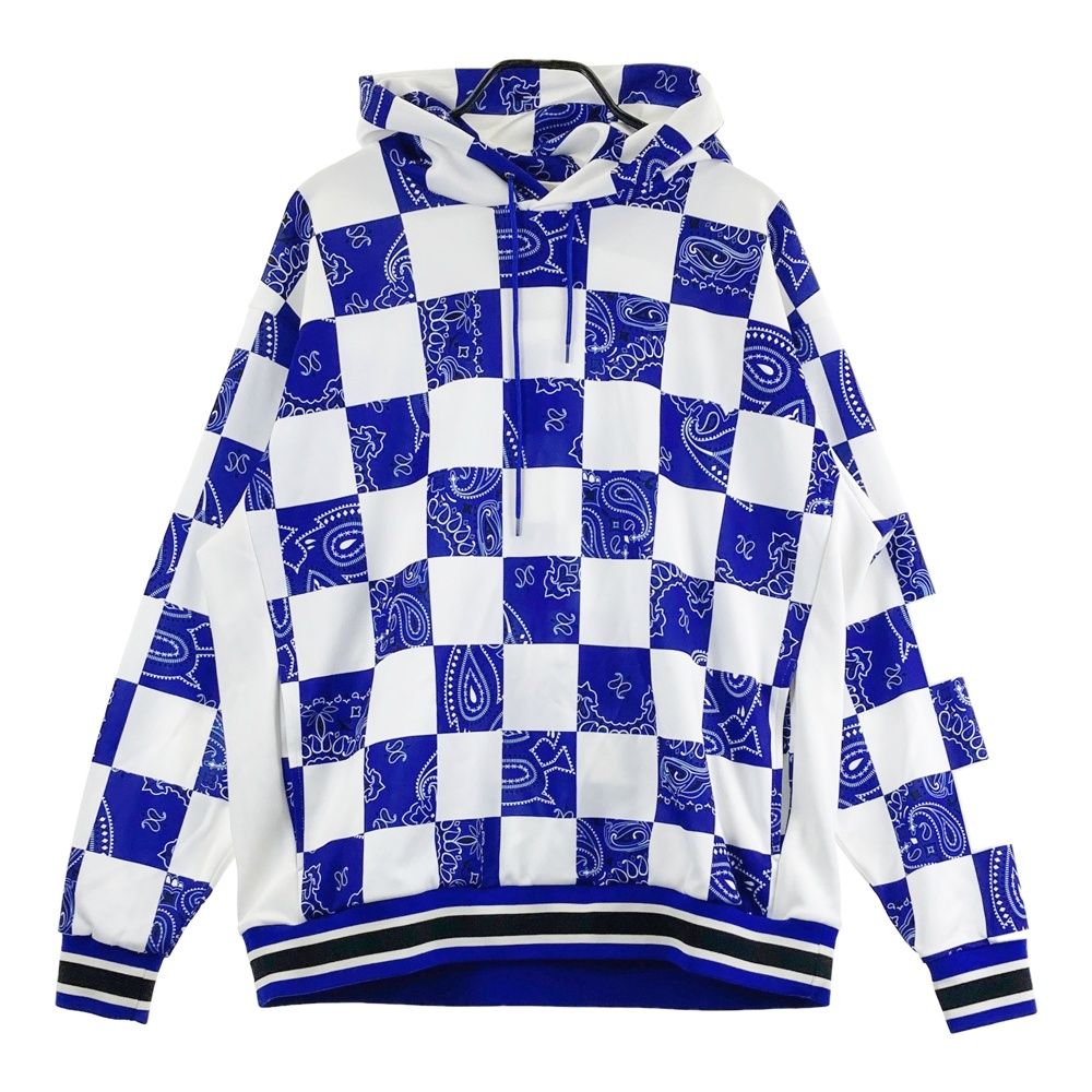 サイズ：5 RUSSELUNO ラッセルノ パーカー LINE RIB BIG HOODIE ペイズリー × チェック柄 ブルー系 [240101748001] ゴルフウェア メンズ ストスト