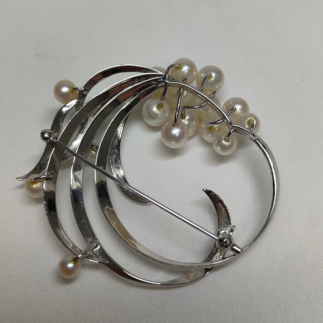美品】TASAKI タサキ パールブローチ あこや真珠 SILVER S刻印 ケース