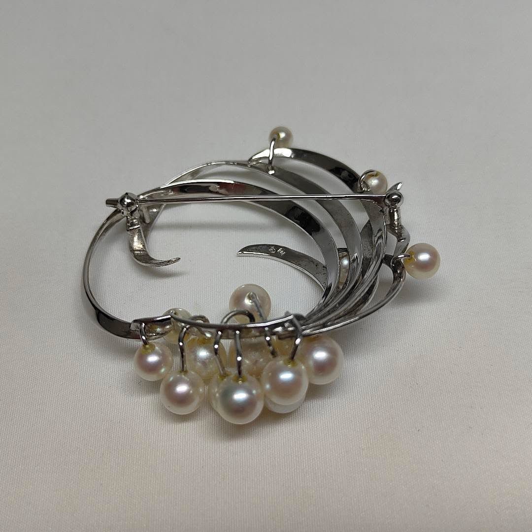 美品】TASAKI タサキ パールブローチ あこや真珠 SILVER S刻印 ケース