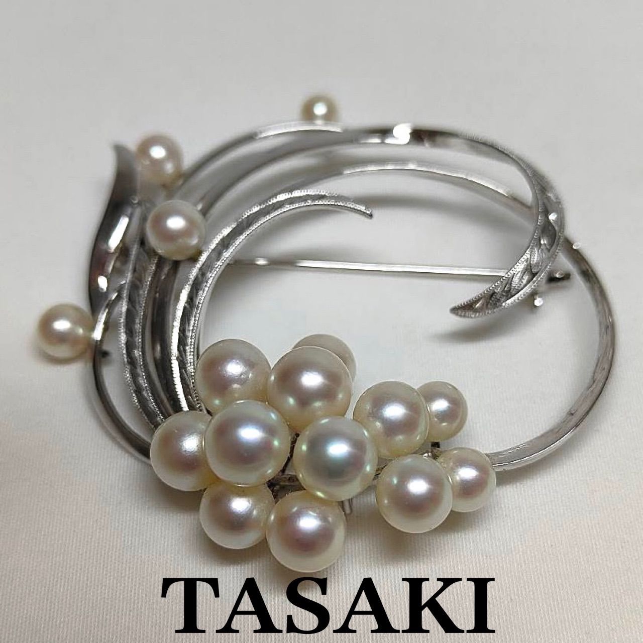 【美品】 TASAKI タサキ パールブローチ あこや真珠 SILVER S刻印 ケース付き 21,375円