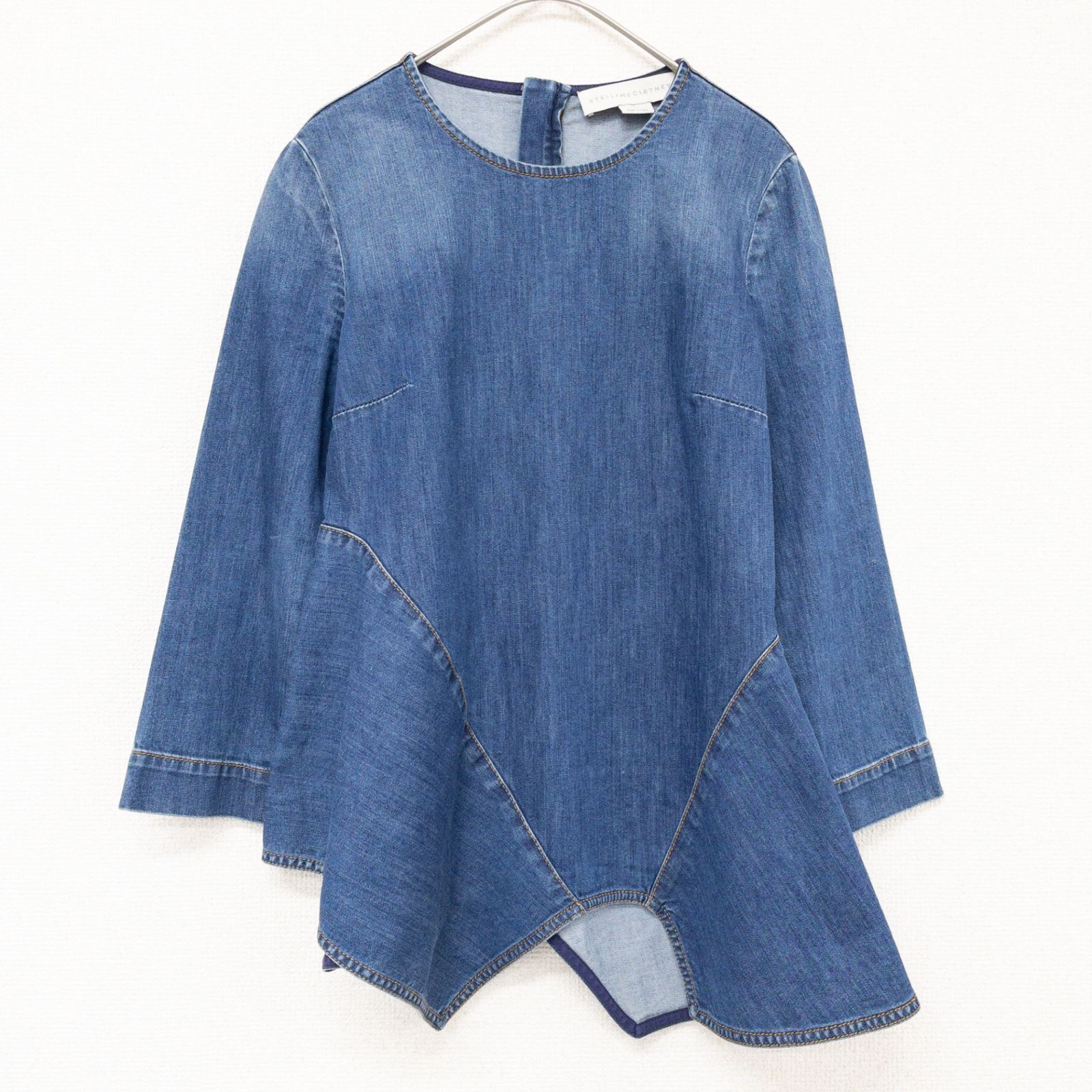 STELLA McCARTNEY ステラマッカートニー デニムトップス アシンメトリー 変形 コットン ポリウレタン ブルー イタリア製 レディース 36 b02634