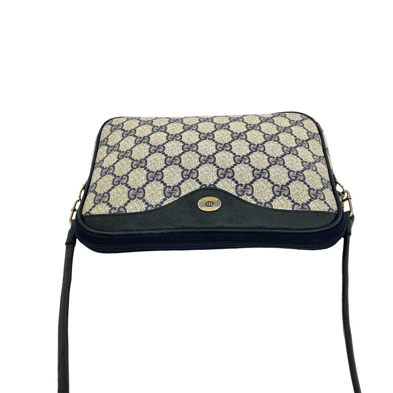 極 美品 希少品 GUCCI グッチ GG 柄 ロゴ 金具 レザー 本革 ワン ミニ ショルダーバッグ サコッシュ ポシェット ネイビー 紺 426-7 極 美品 希少品 GUCCI グッチ GG 柄 ロゴ 金具 レザー 本革 ワン ミニ ショルダーバッグ サコッシュ ポシェット ネイビー 紺 426-7