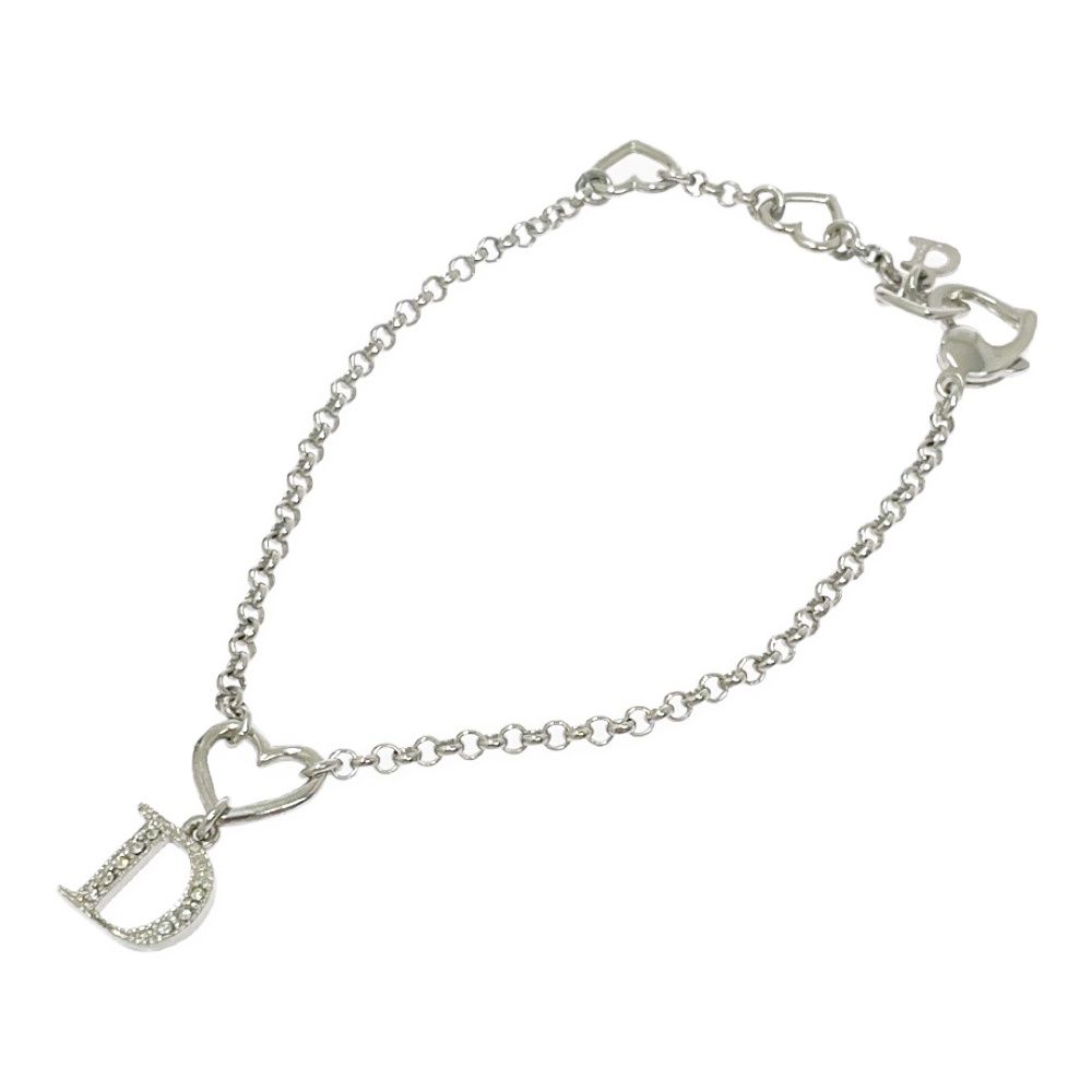 中古】Dior ディオール メタル ラインストーン Dロゴ ハート
