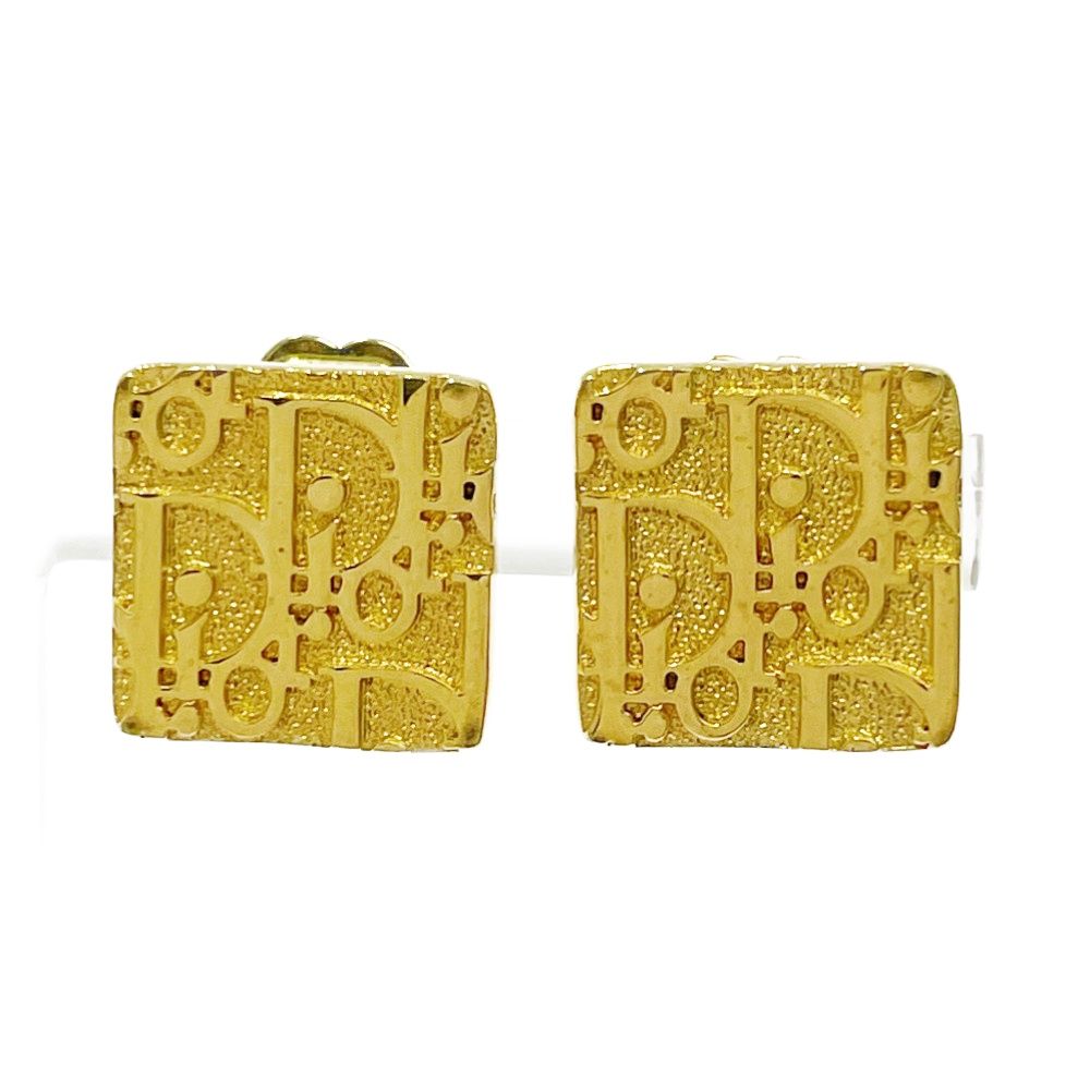 【中古】Dior ディオール GP オブリーク スクエアイヤリング ゴールド 620690 イヤリング
