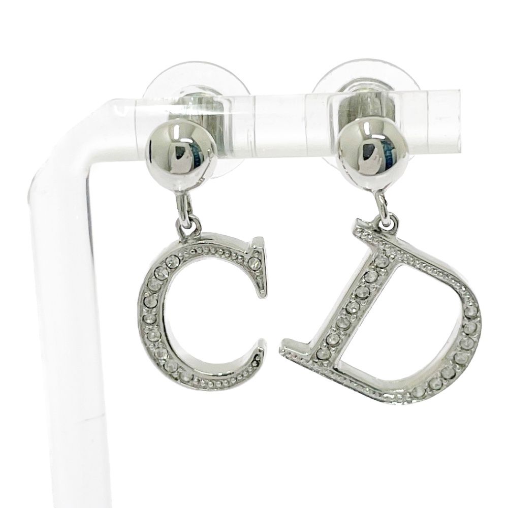 中古】Christian Dior クリスチャンディオール メタル ラインストーン