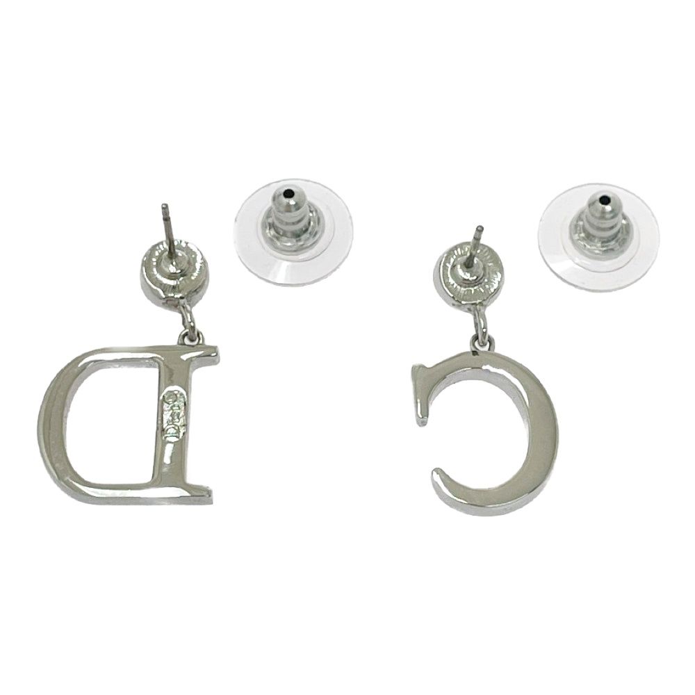美品/現行 クリスチャンディオール ピアス ラインストーン パール CDロゴ 中古】Christian Dior クリスチャンディオール メタル ラインストーン