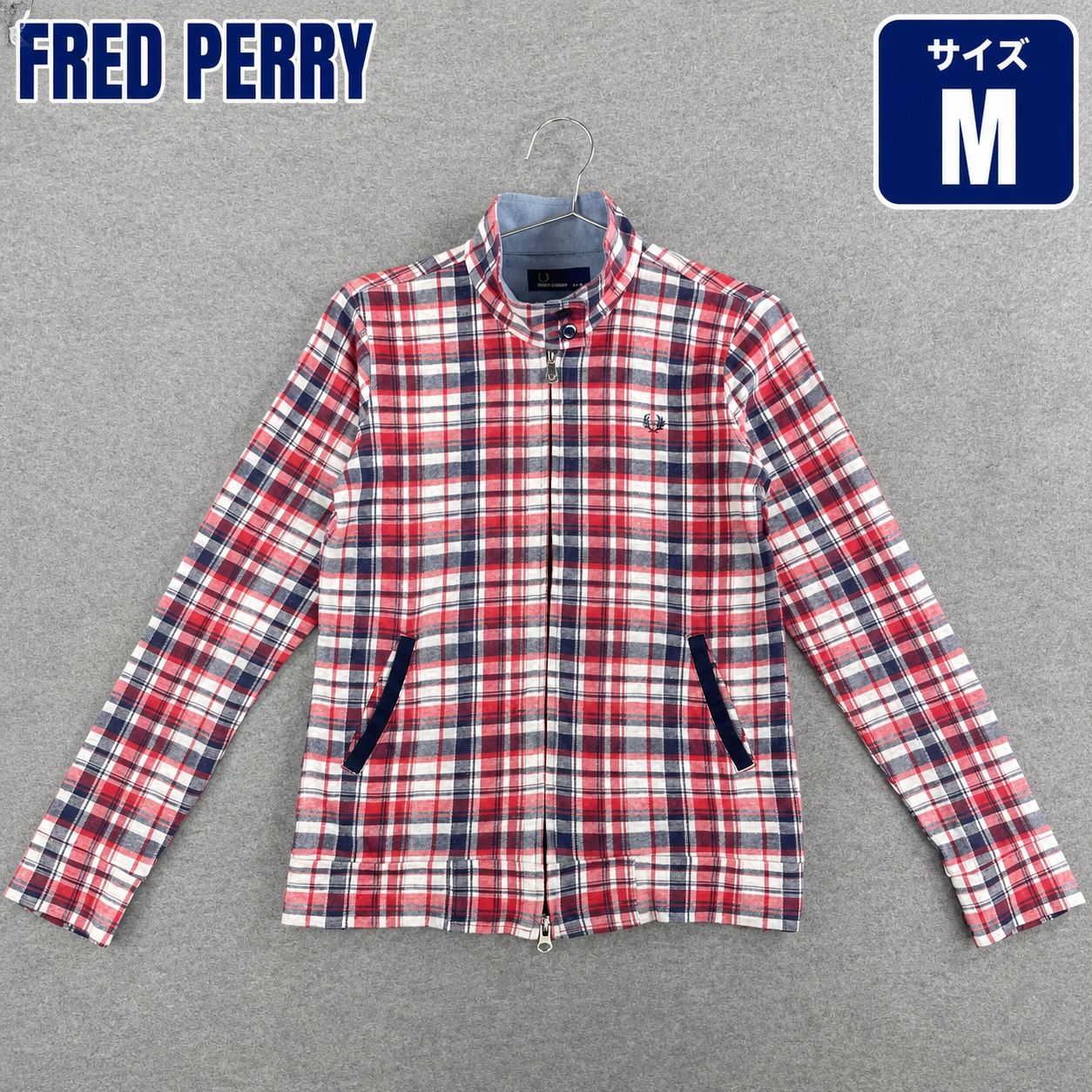 FRED PERRY フレッドペリー チェック柄 トラックジャケット ジップ 