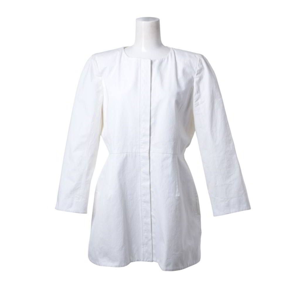 JIL SANDER コットンナイロン ノーカラー ホック ジャケット コート 23,310円