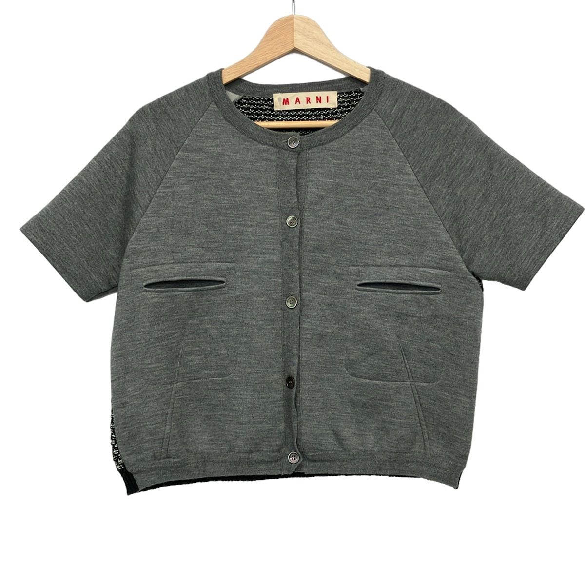 MARNI(マルニ) カーディガン サイズ40 M レディース美品 - グレー 半袖