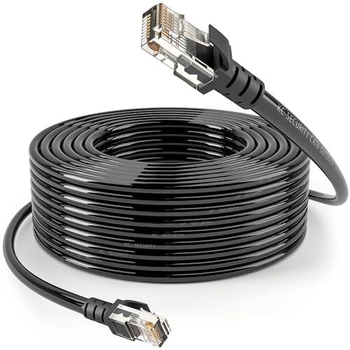 KC SECURITY 屋外用 50m LANケーブル ブラック CAT6 PoE対応 30年の屋外耐候性PE(ポリエチレン)２重被覆 安心の国内ブランド カテゴリ6 高速1Gbps 1000BASE-T 防水 紫外線 業務用 耐候性 簡易パッケージ - mt 6,560円