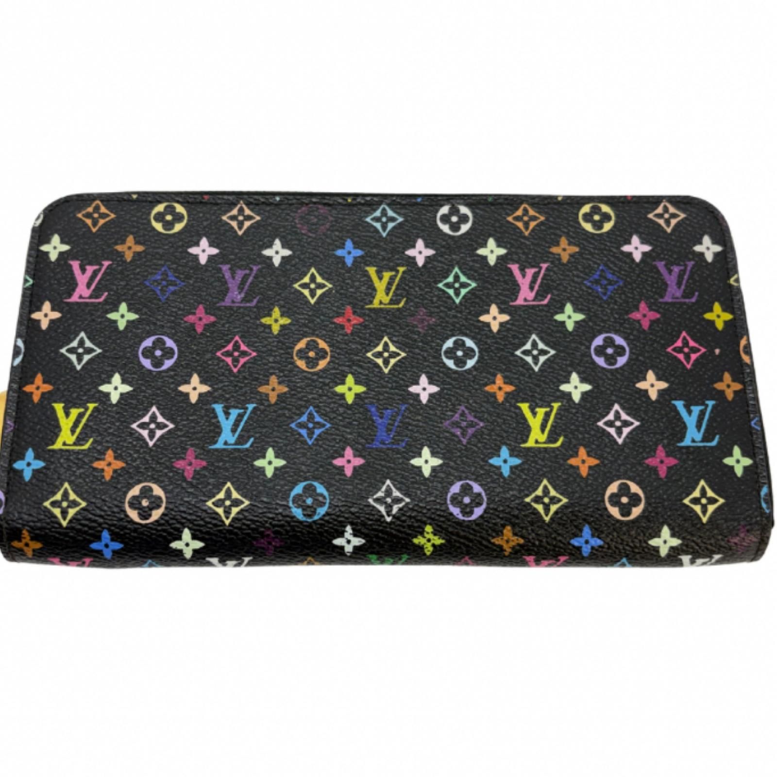 LOUIS VUITTON ルイヴィトン ジッピーウォレット マルチカラー ノワール/ピスタッシュ M60244 長財布 レディース 【中古】【200】