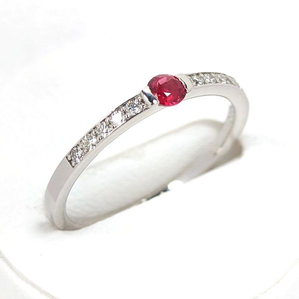 ルビー リング Pt900 ルビー ダイヤモンド 0.1ct ヴィンテージ ジュエリー プラチナ900
