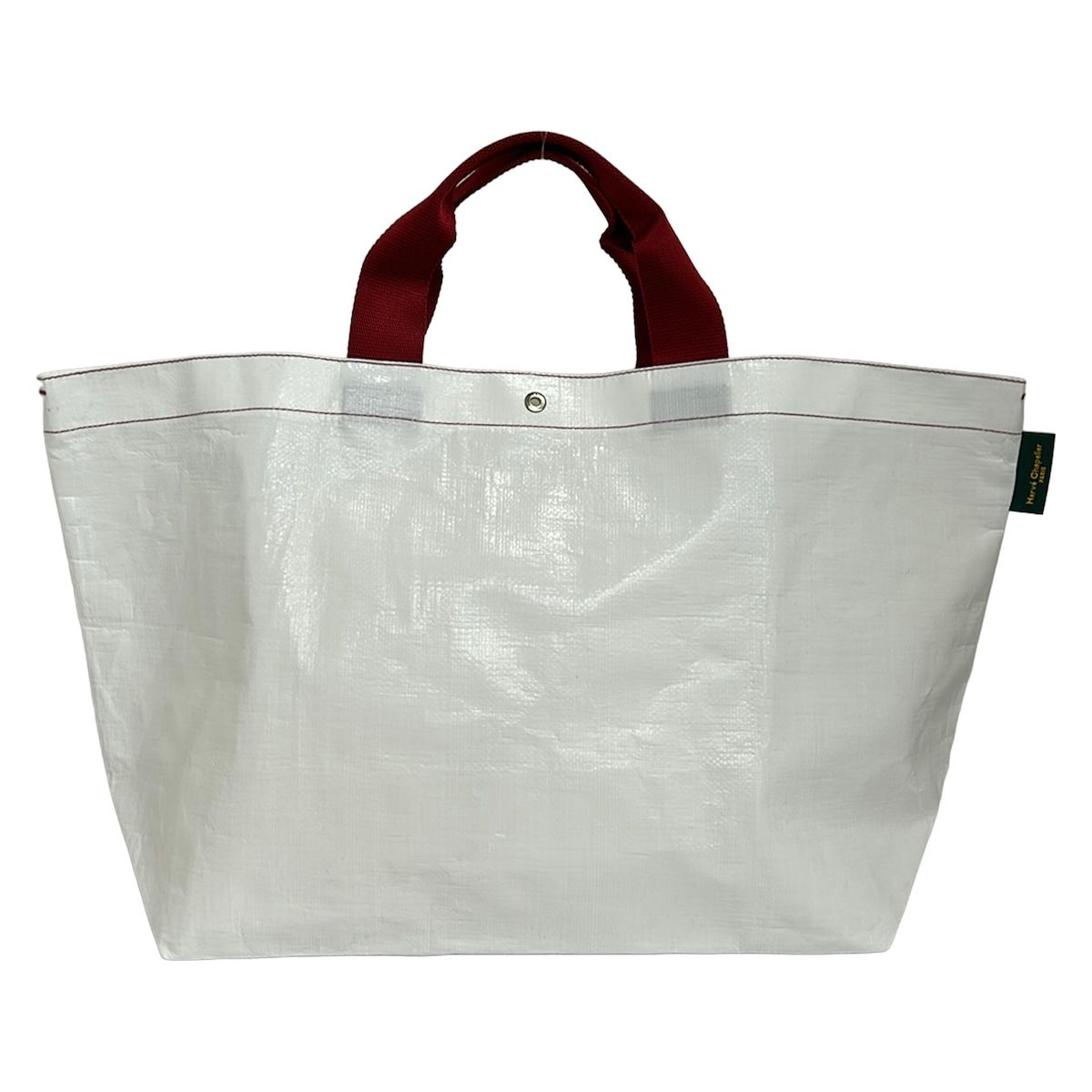 Herve Chapelier(エルベシャプリエ) トートバッグ マルシェバッグL 白×レッド PPライン