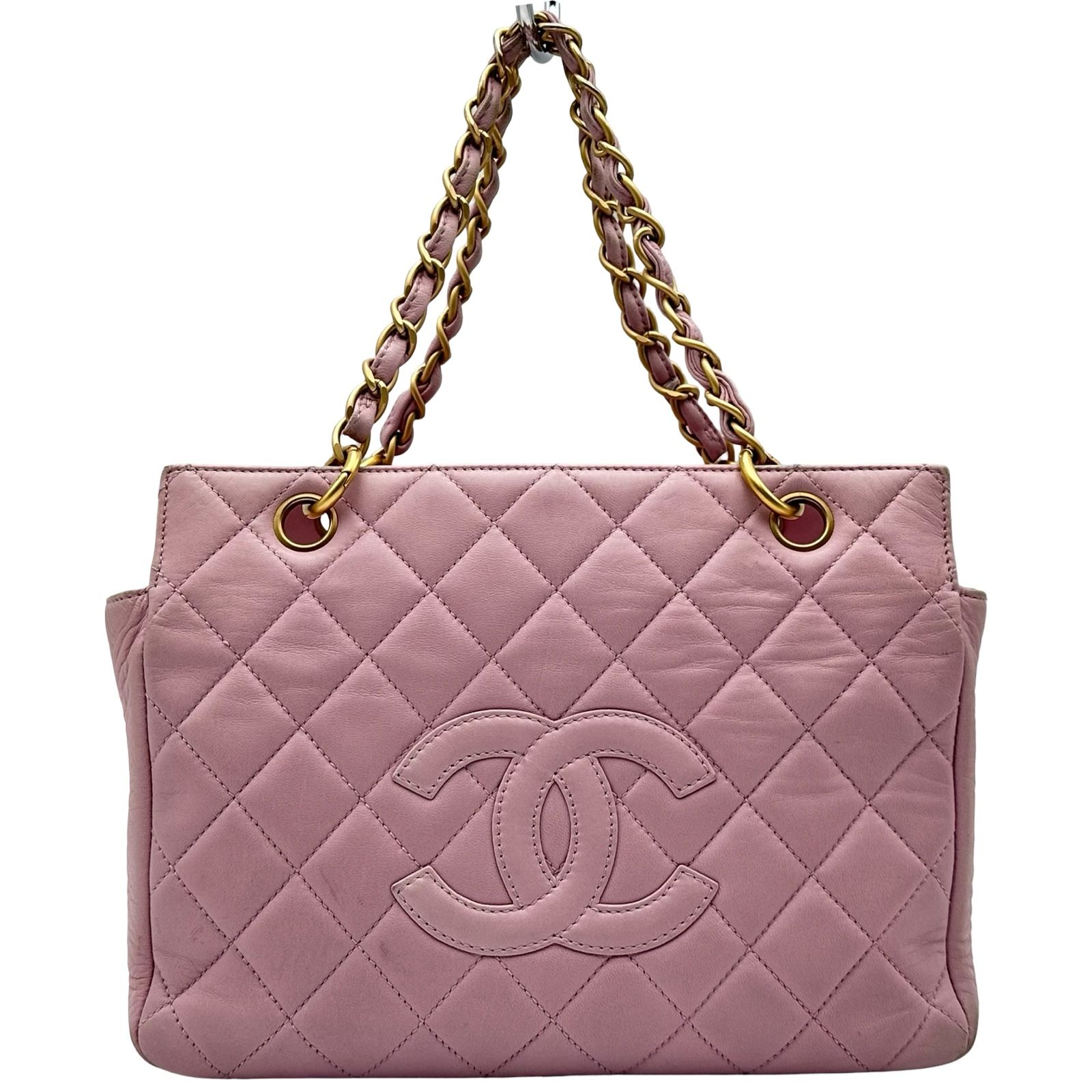 シャネル CHANEL ココマーク チェーンハンドバッグ A15688 6番台 ピンク ゴールド金具 ラムスキン レディース ハンドバッグ