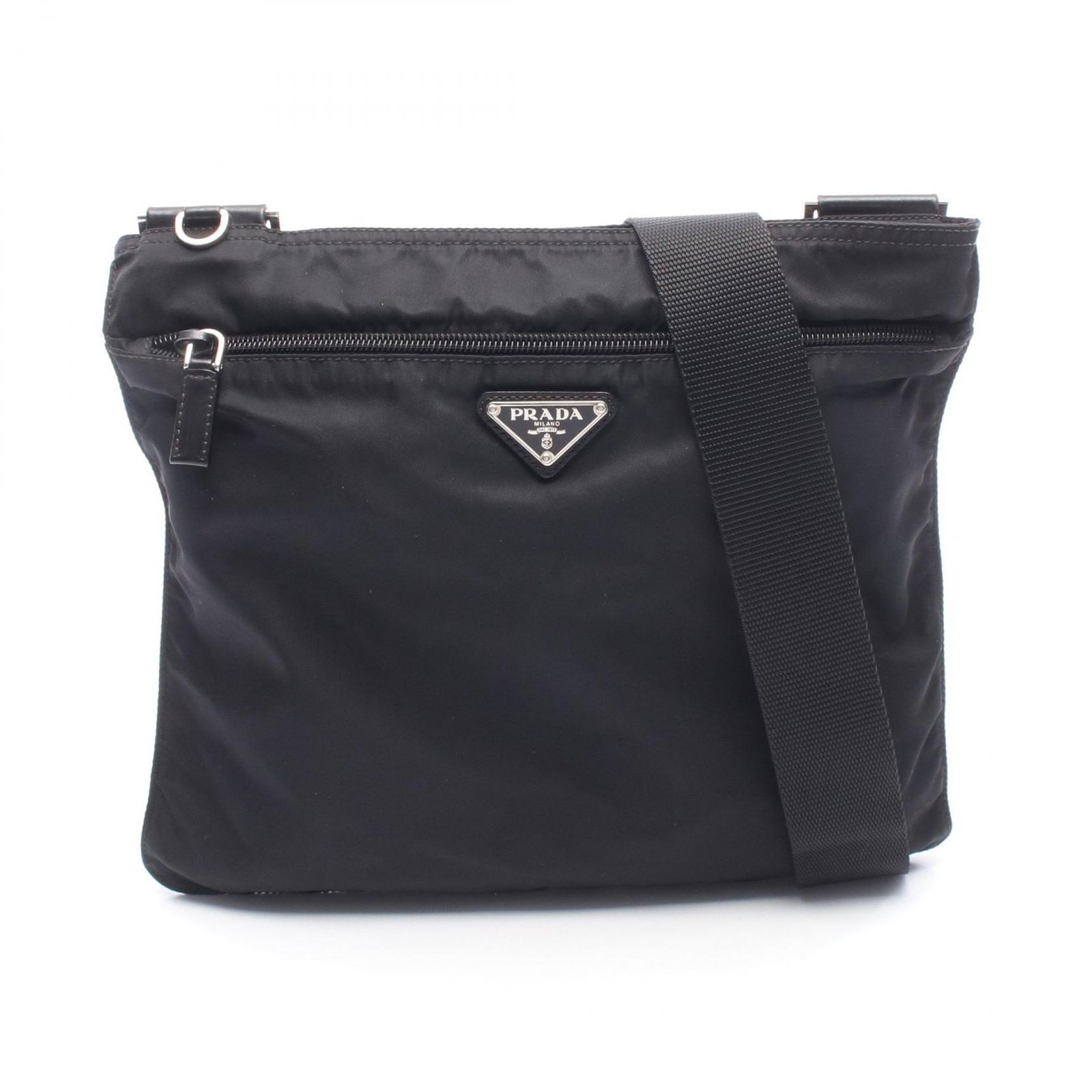 プラダ PRADA ショルダーバッグ BT175Z ブラック ナイロン レザー トライアングルロゴ ショルダーバッグ レディース Used A