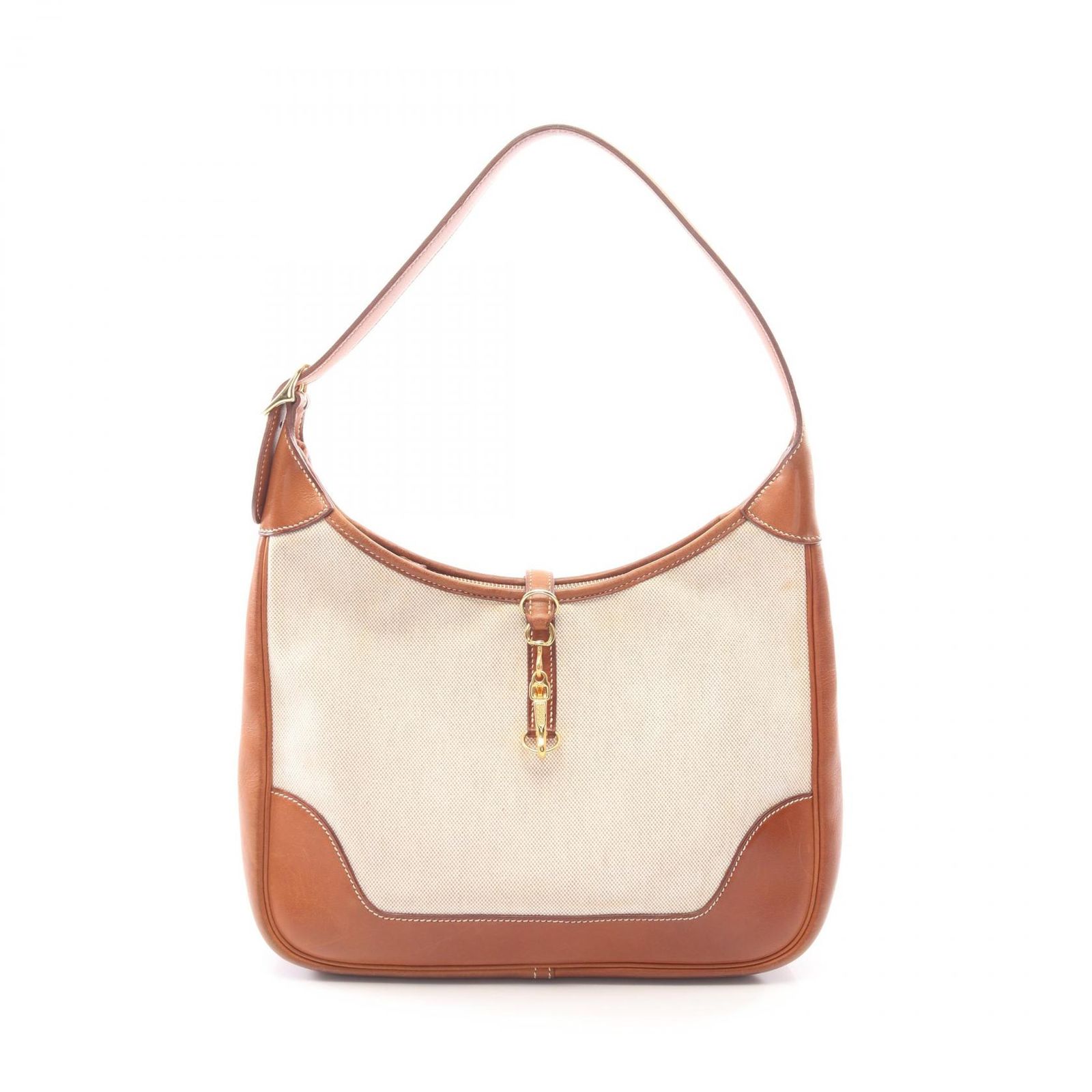 エルメス HERMES ショルダーバッグ トリム31 ベージュ/ブラウン レザー トリム31 ベージュ/ブラウン レディース Used B
