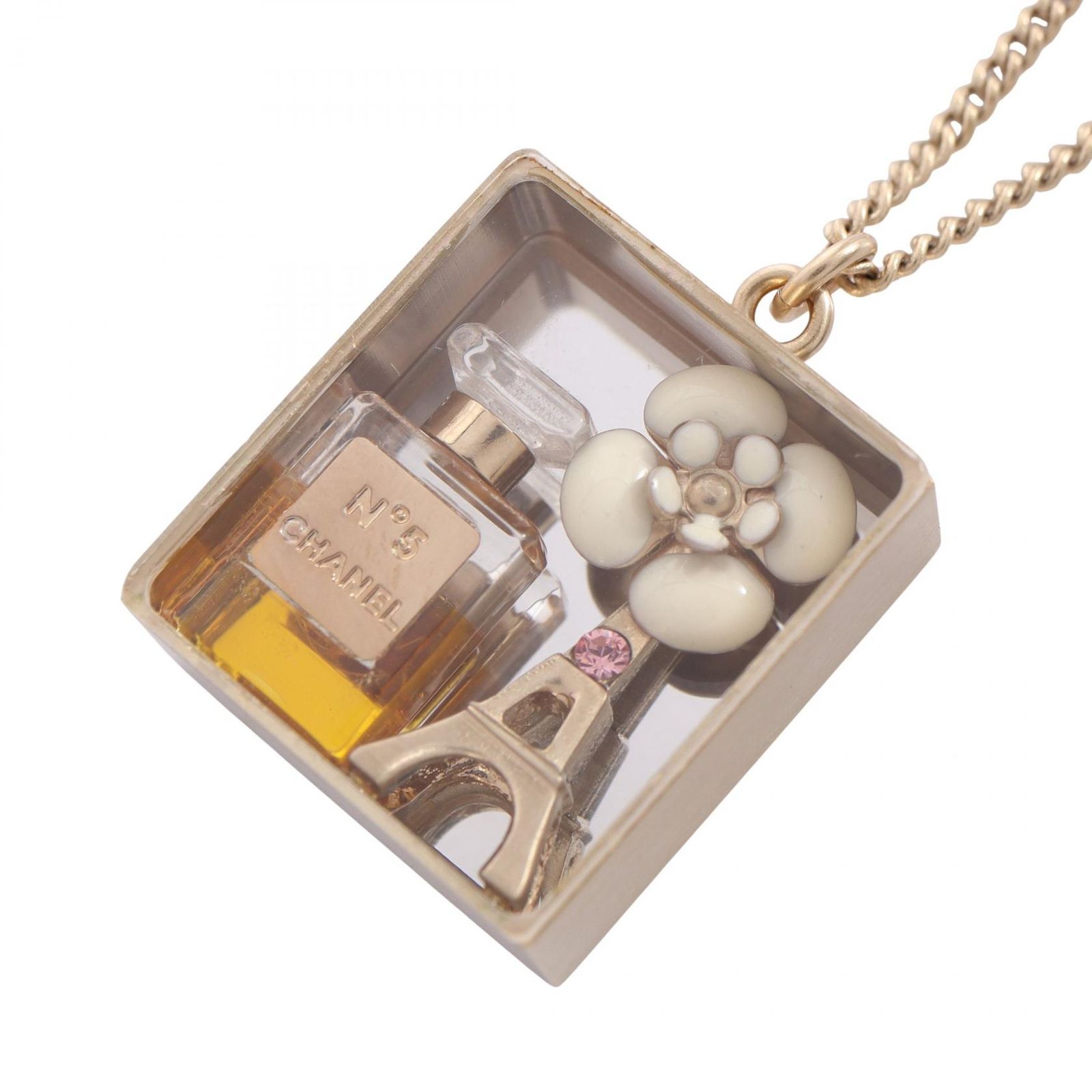 シャネル CHANEL ネックレス No5 カメリア GP（ゴールドメッキ） ネックレス レディース Used A